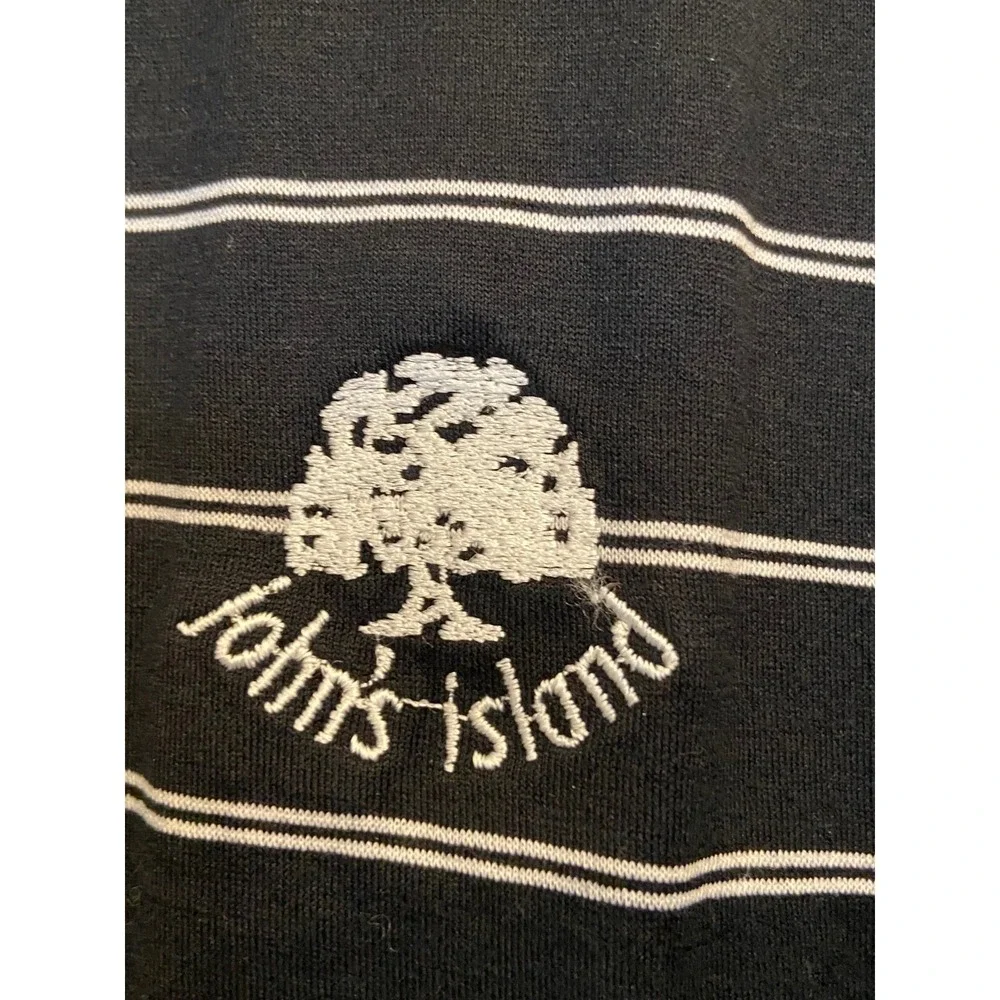 Polo Ralph Lauren Mens XL Black White Striped Golf Collar Shirt XL John's Island